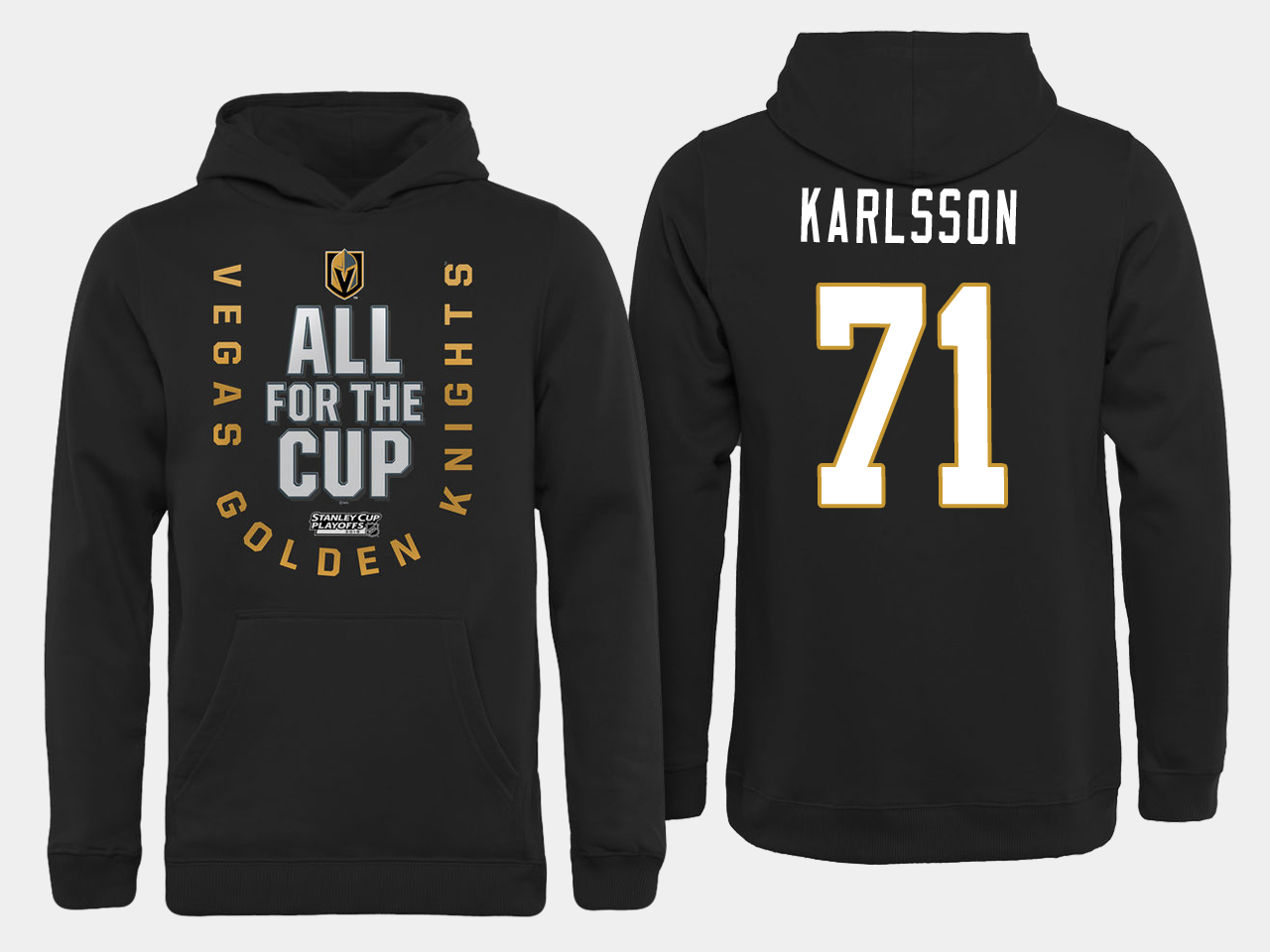 Men NHL Vegas Golden Knights 71 Karlsson All for the Cup hoodie